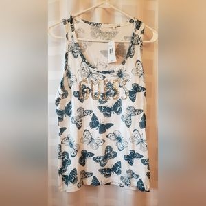 Sequins Guess Butterfly Tank Top NWT SZ Large